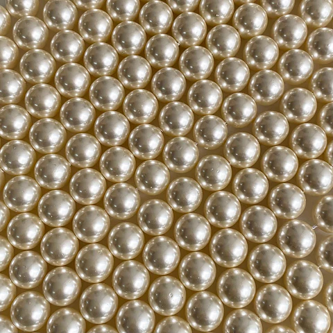Separador Bola Beige Marfil • Perla Shell • 12 mm