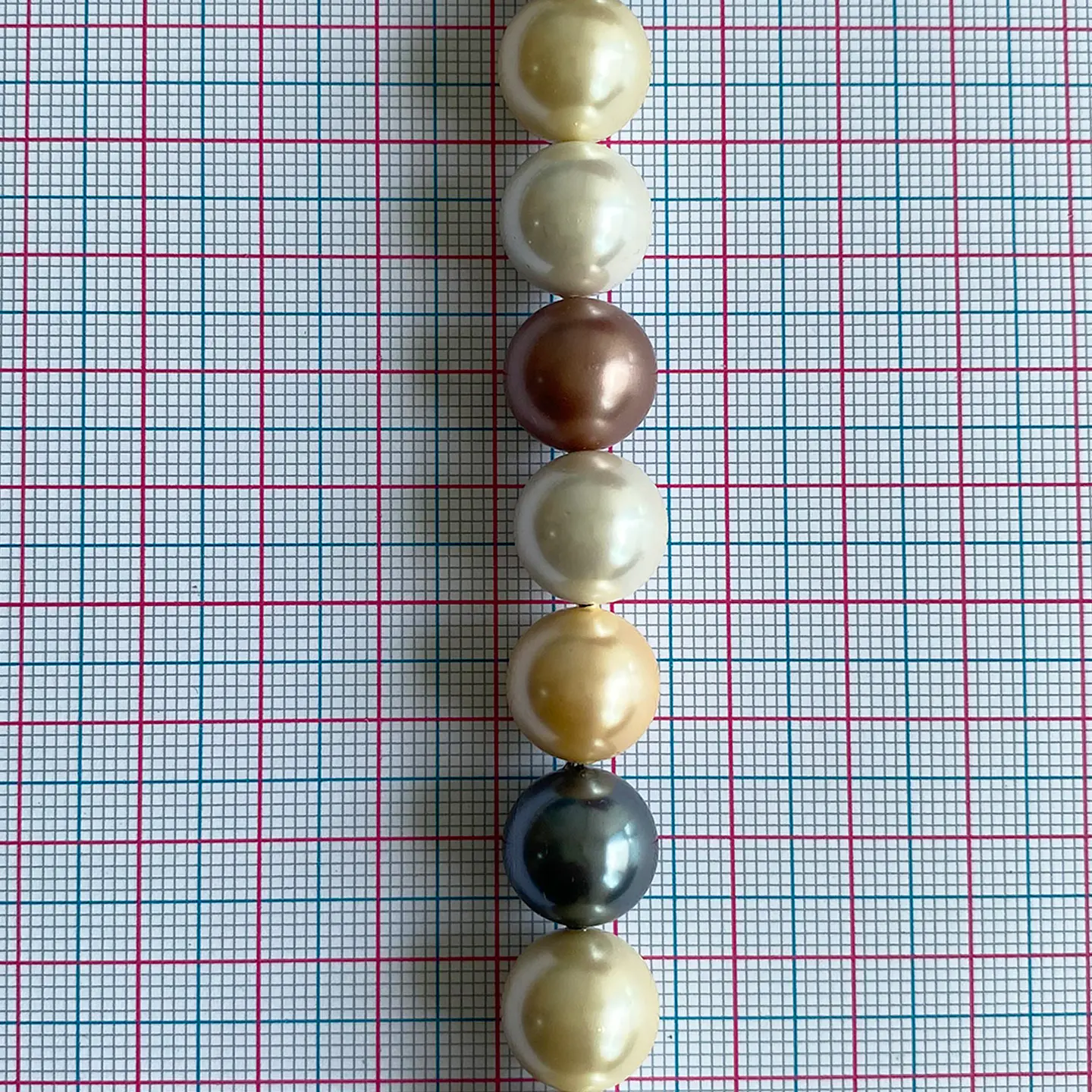 Separador Bola Combinada Nude Oscuro • Perla Shell • 12 mm 2