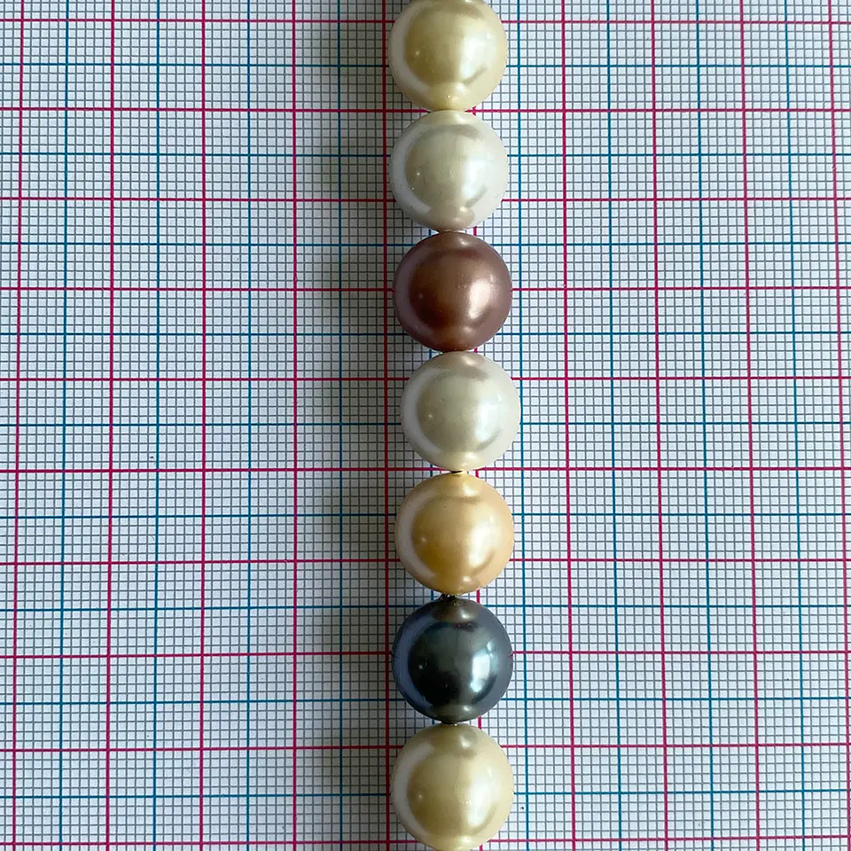 Separador Bola Combinada Nude Oscuro • Perla Shell • 12 mm 2