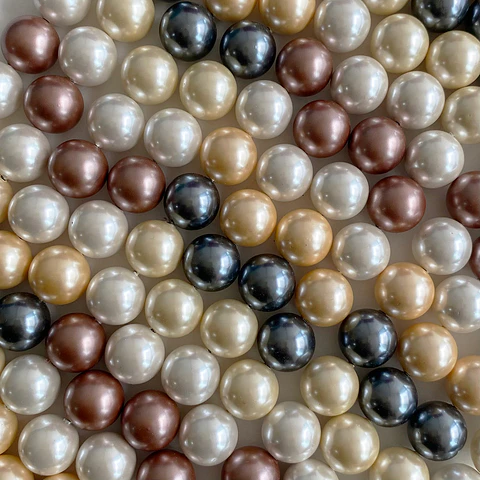 Separador Bola Combinada Nude Oscuro • Perla Shell • 12 mm