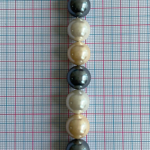 Separador Bola Combinada Nude / Gris • Perla Shell • 12 mm