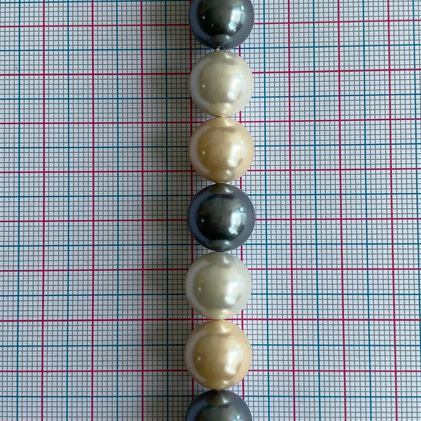 Separador Bola Combinada Nude / Gris • Perla Shell • 12 mm 2