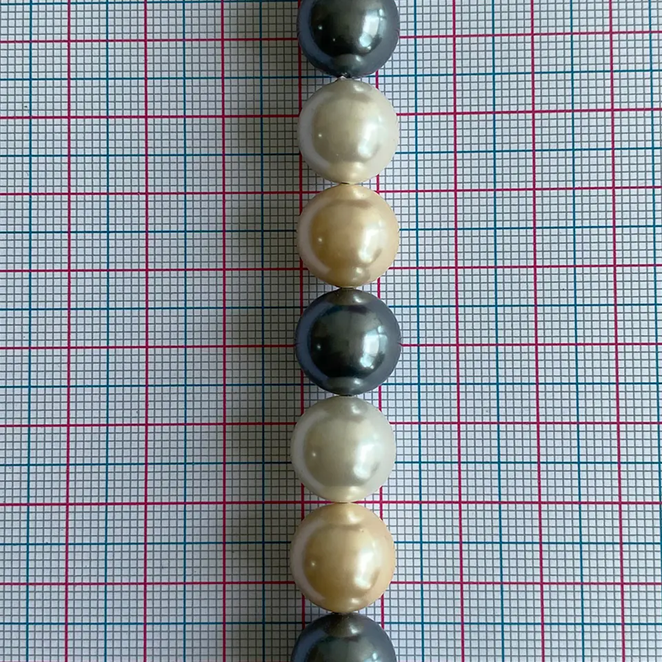 Separador Bola Combinada Nude / Gris • Perla Shell • 12 mm 2