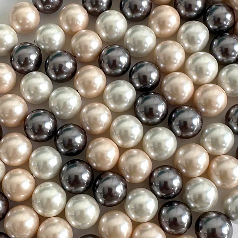 Separador Bola Combinada Nude / Gris • Perla Shell • 12 mm