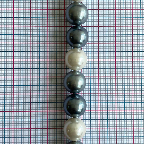 Separador Bola Combinada Grises • Perla Shell • 12 mm
