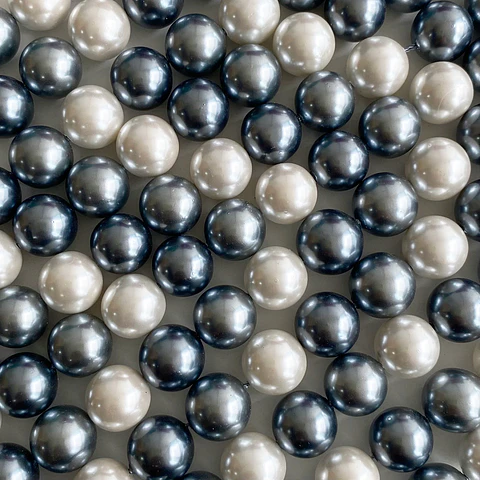 Separador Bola Combinada Grises • Perla Shell • 12 mm