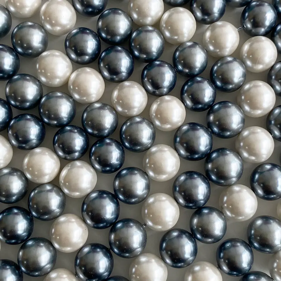 Separador Bola Combinada Grises • Perla Shell • 8 mm 1