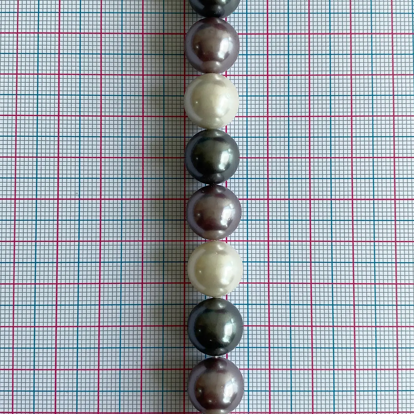 Separador Bola Combinada Grises / Morados • Perla Shell • 10 mm 2