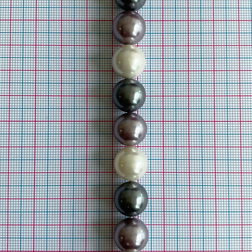 Separador Bola Combinada Grises / Morados • Perla Shell • 10 mm 2