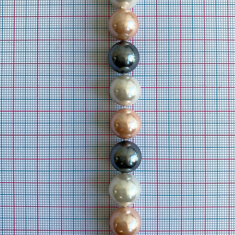 Separador Bola Combinada Mandarina / Gris • Perla Shell • 12 mm