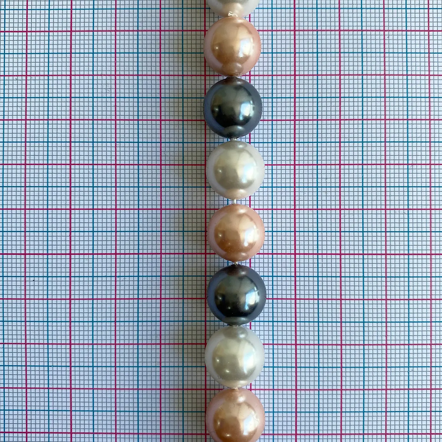 Separador Bola Combinada Mandarina / Gris • Perla Shell • 12 mm 2