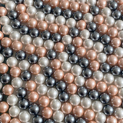 Separador Bola Combinada Mandarina / Gris • Perla Shell • 12 mm