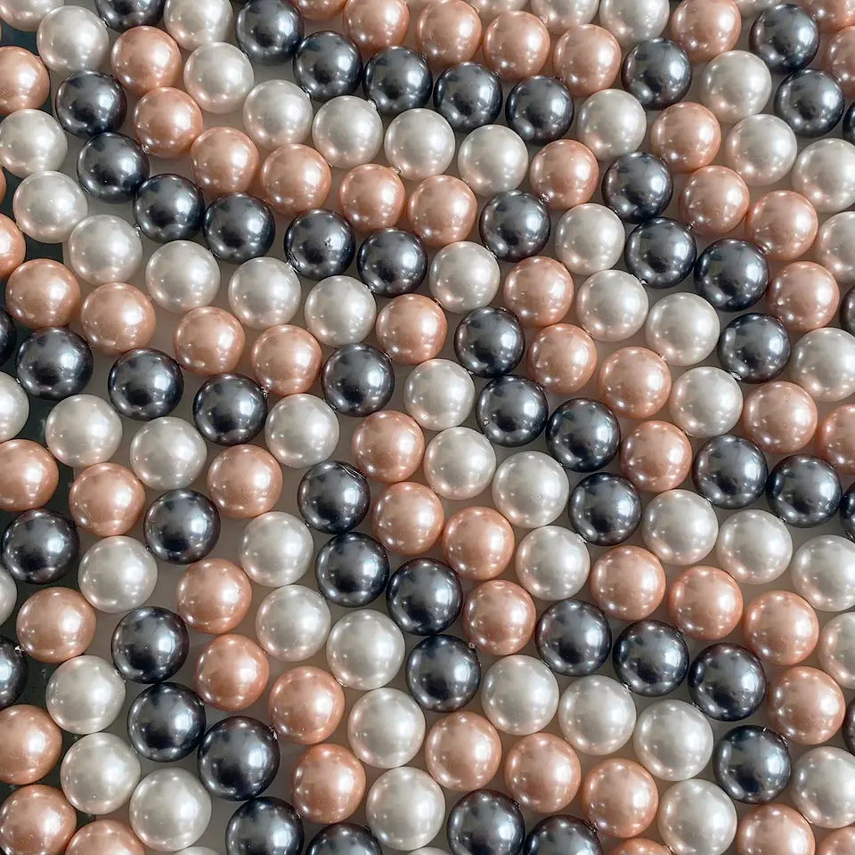Separador Bola Combinada Mandarina / Gris • Perla Shell • 12 mm 1