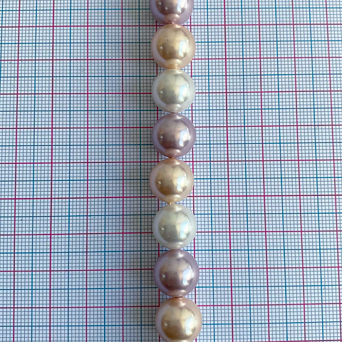 Separador Bola Combinada Rosados • Perla Shell • 12 mm