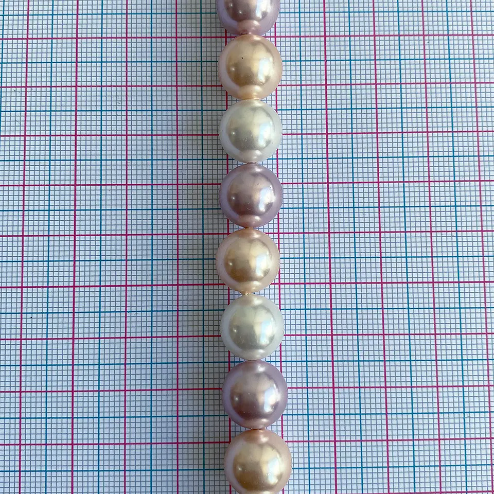 Separador Bola Combinada Rosados • Perla Shell • 12 mm 2