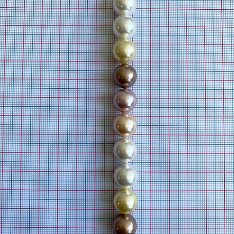 Separador Bola Combinada Cafe / Amarillo • Perla Shell • 12 mm