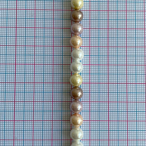 Separador Bola Combinada Cafe / Amarillo • Perla Shell • 6 mm
