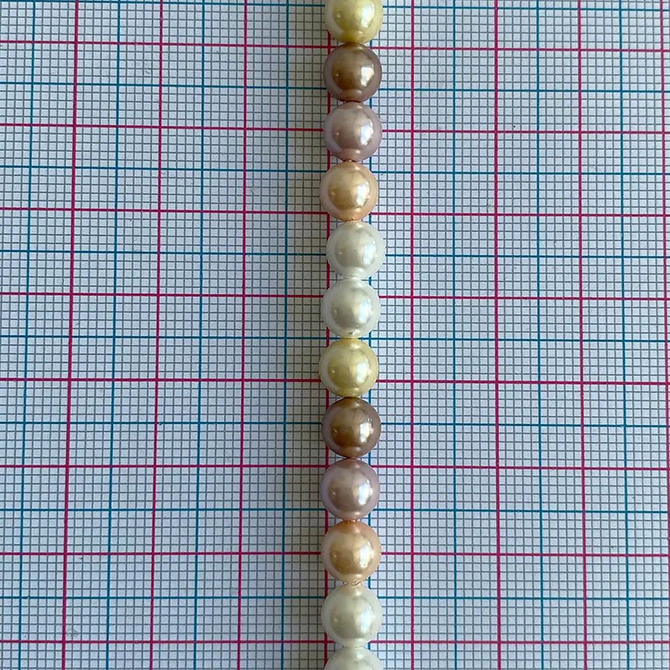 Separador Bola Combinada Cafe / Amarillo • Perla Shell • 6 mm 2