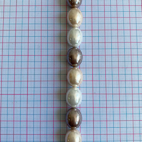 Separador Ovalo Combinada Cafes • Perla Shell • 12x15 mm