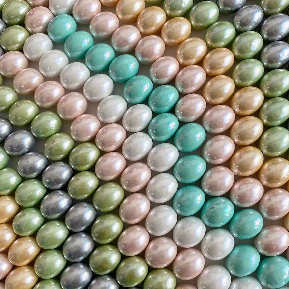 Separador Ovalo Combinada Verdes • Perla Shell • 12x15 mm 1