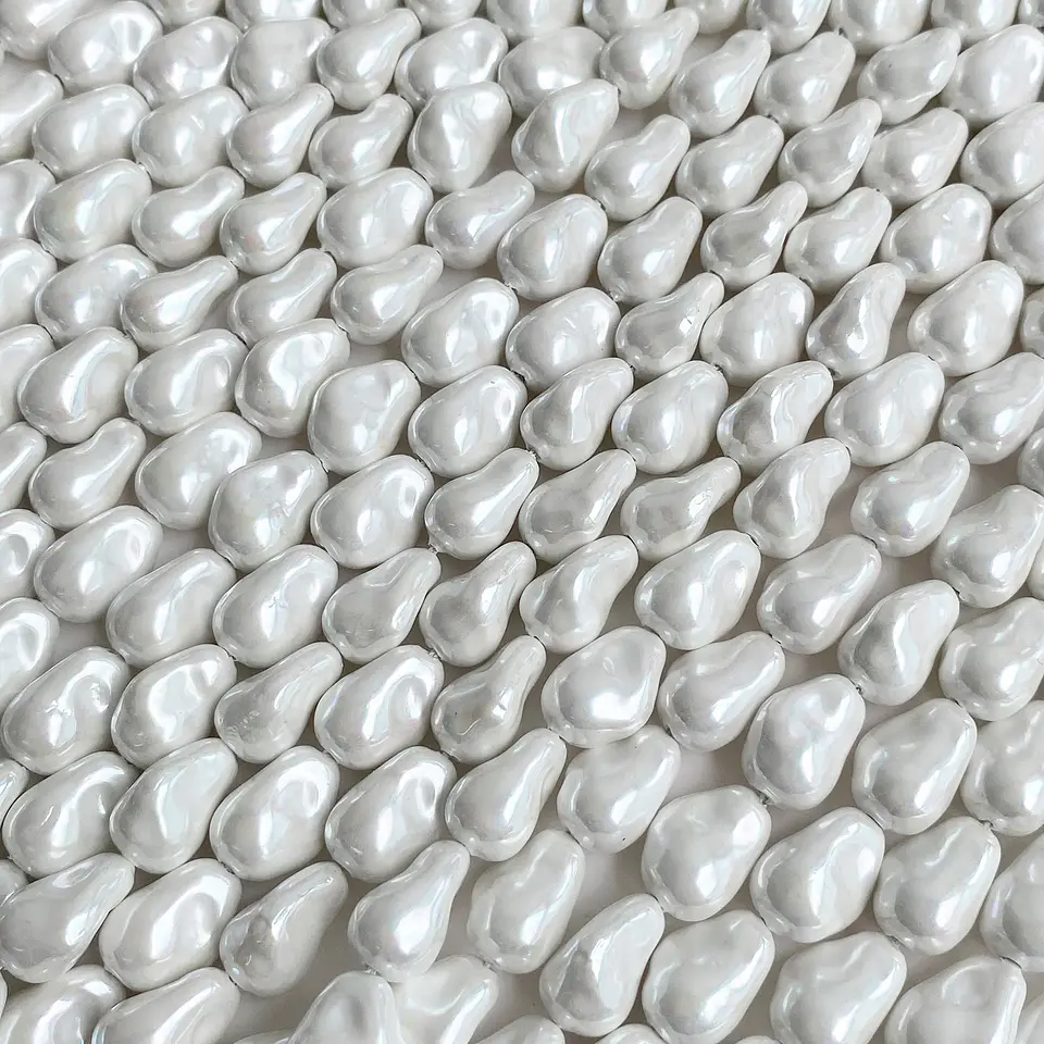 Separador Amorfo Blanco • Perla Shell • 10x14 mm 1