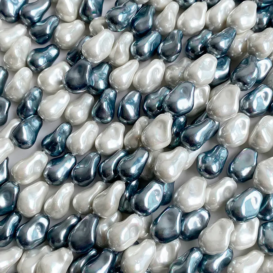 Separador Amorfo Combinado Grises • Perla Shell • 10x14 mm 1