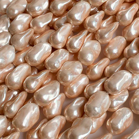 Separador Amorfo Salmón • Perla Shell • 12x18 mm