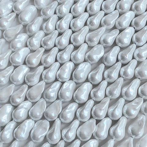 Separador Amorfo Blanco • Perla Shell • 13x24 mm