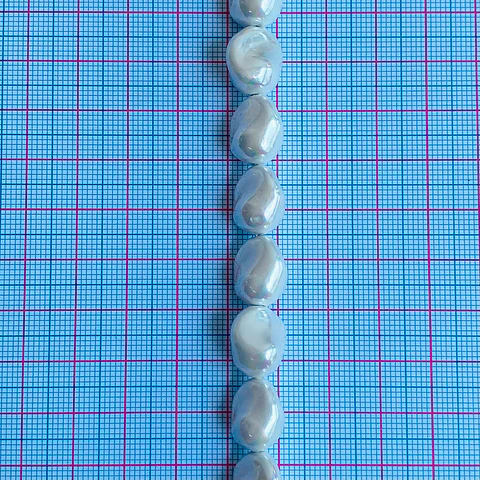 Separador Amorfo Blanco • Perla Shell • 11x3 mm