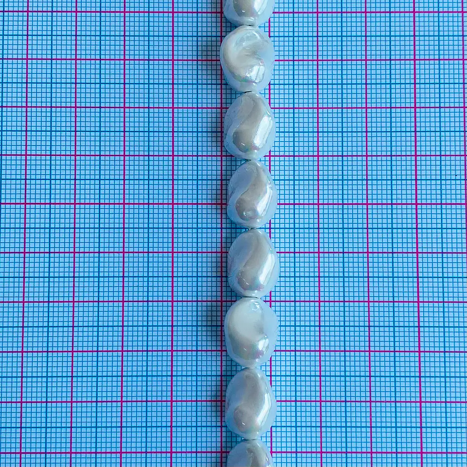Separador Amorfo Blanco • Perla Shell • 11x3 mm 2
