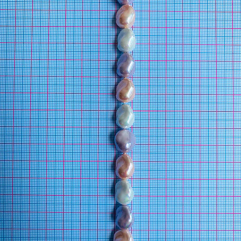 Separador Amorfo Combinado Rosados • Perla Shell • 10x14 mm