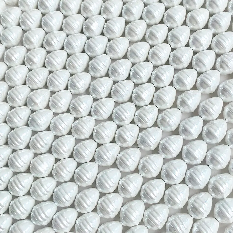 Separador Trompo Blanco • Perla Shell • 10x13 mm 1