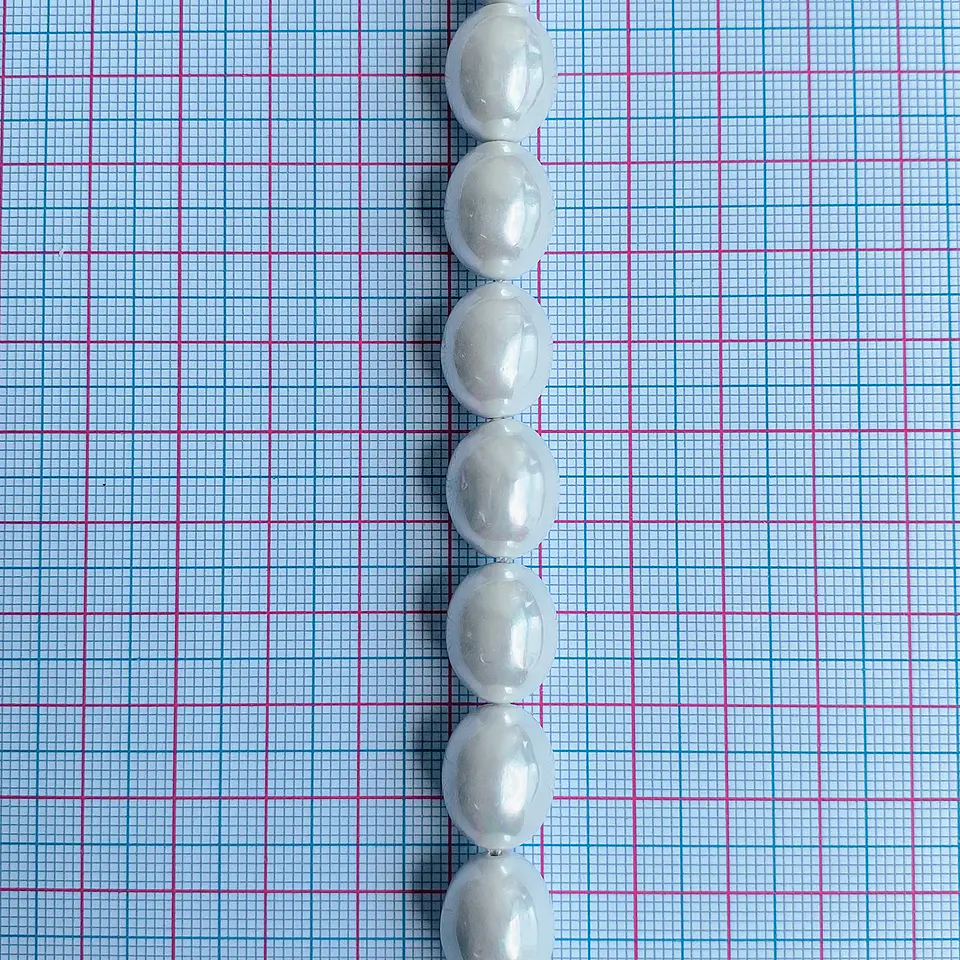 Separador Ovalo Blanco • Perla Shell • 12x15 mm 2