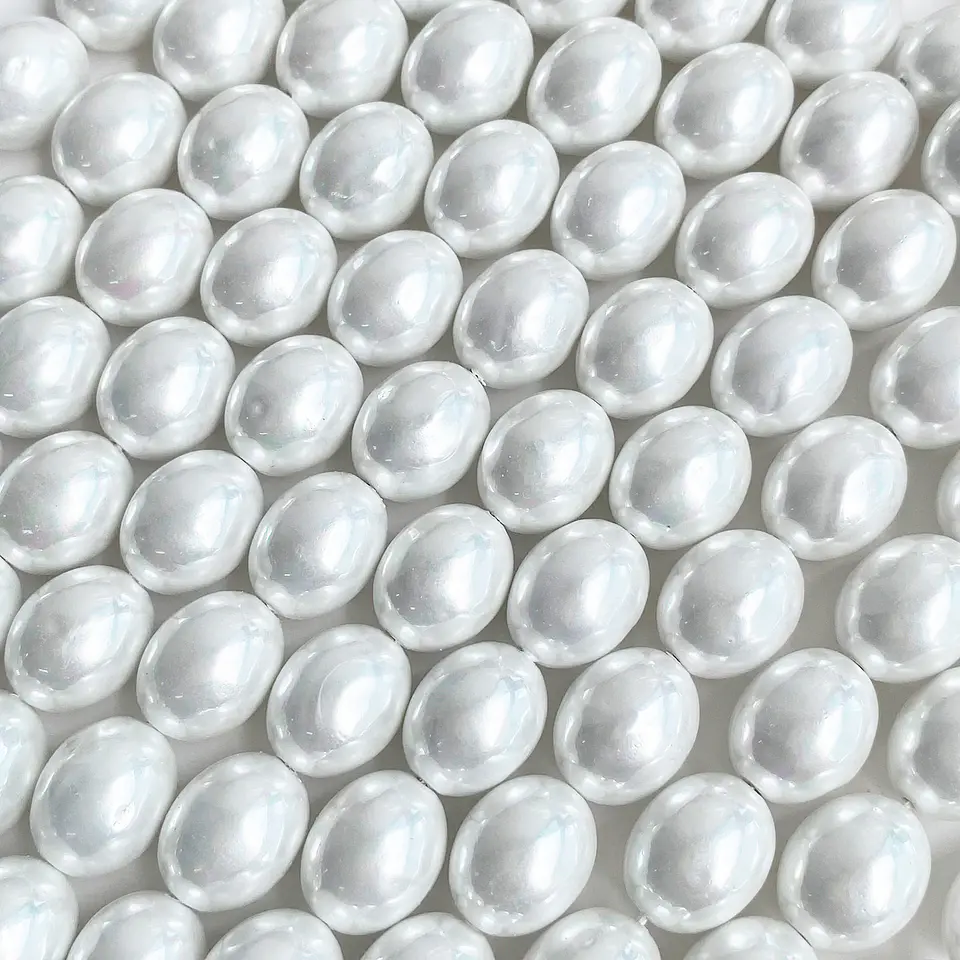 Separador Ovalo Blanco • Perla Shell • 12x15 mm 1
