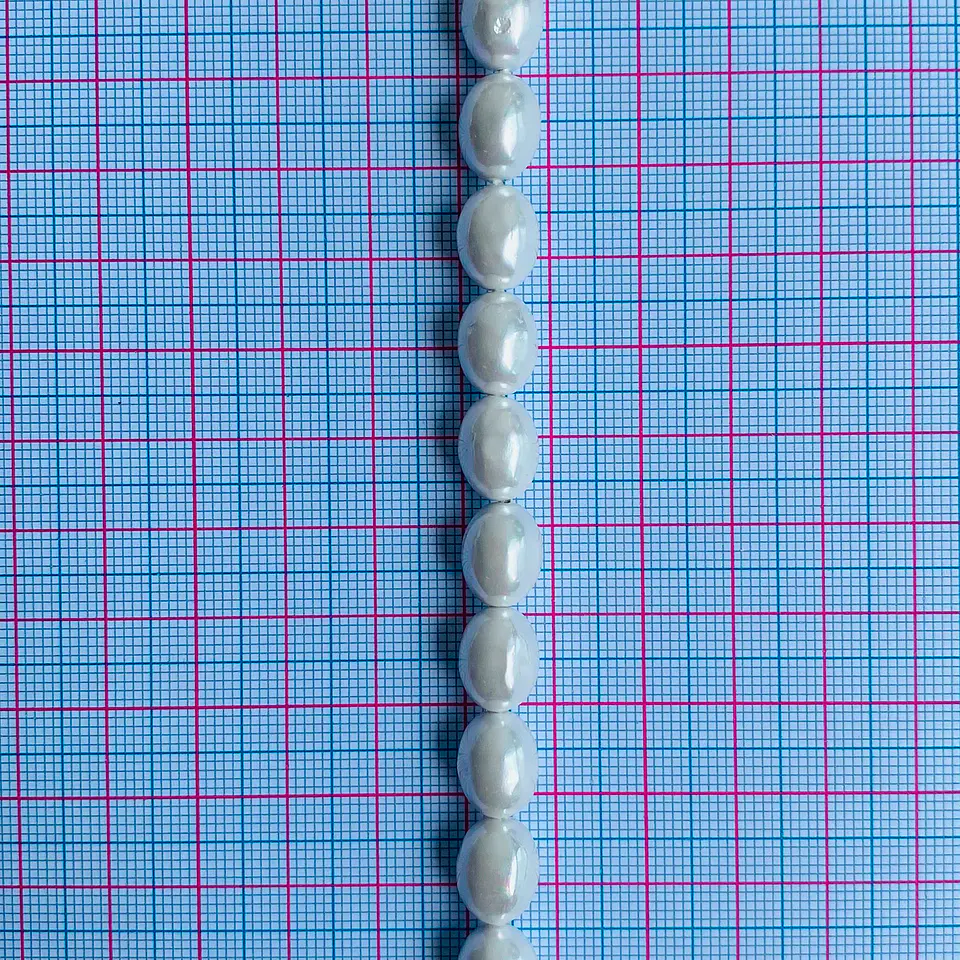 Separador Ovalo Blanco • Perla Shell • 9x11 mm 2