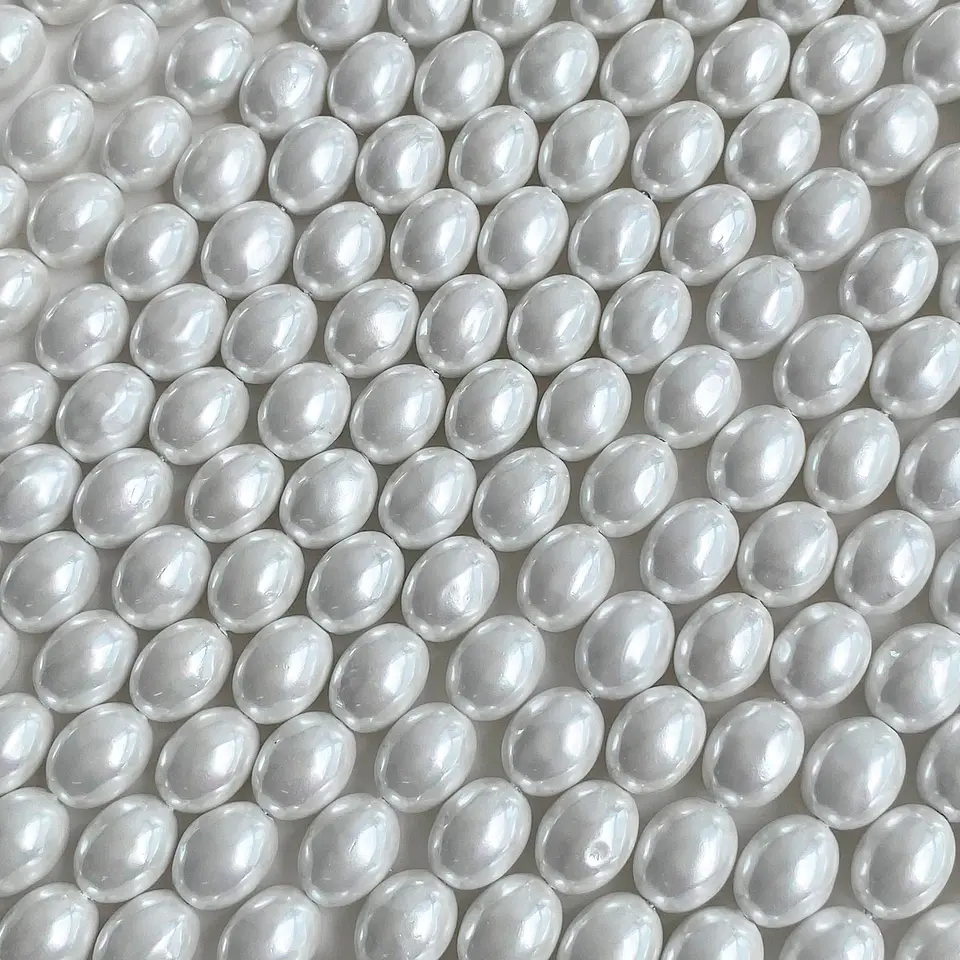 Separador Ovalo Blanco • Perla Shell • 9x11 mm 1