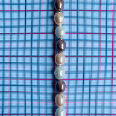 Separador Ovalo Combinada Cafes • Perla Shell • 9x11 mm
