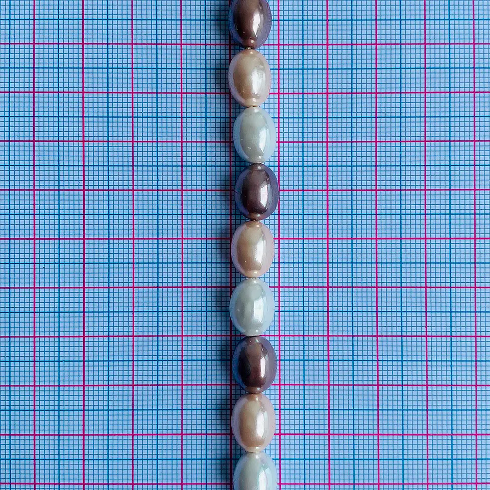 Separador Ovalo Combinada Cafes • Perla Shell • 9x11 mm 2