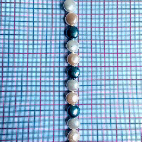 Separador Pastilla Combinado Gris / Mandarina • Perla Shell • 10 mm