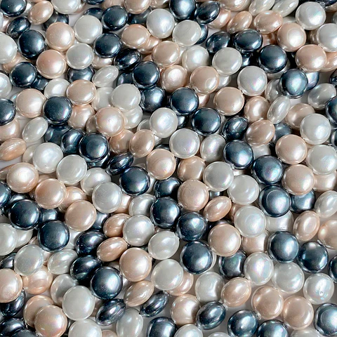 Separador Pastilla Combinado Gris / Mandarina • Perla Shell • 10 mm