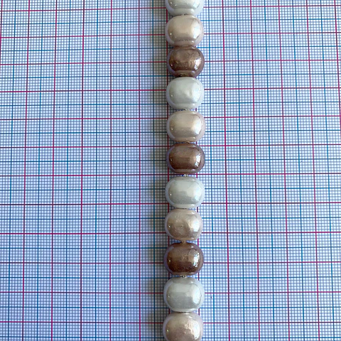 Separador Barril/Pepa Lisa Combinados Cafés • Perla Shell • 11x13 mm