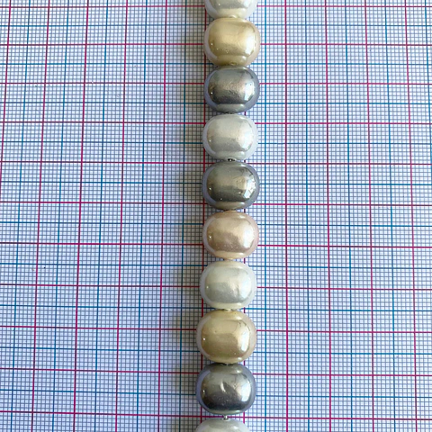Separador Barril/Pepa Lisa Combinados Pasteles • Perla Shell • 11x13 mm