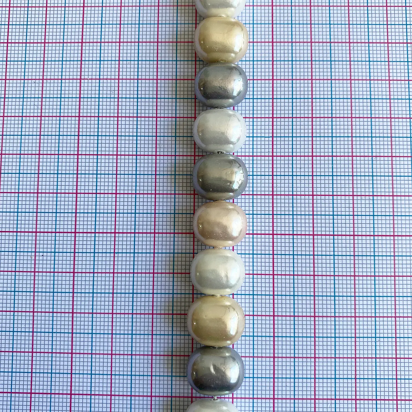 Separador Barril/Pepa Lisa Combinados Pasteles • Perla Shell • 11x13 mm 2