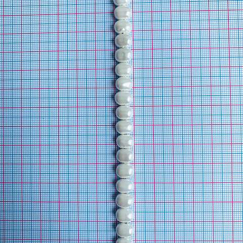 Separador Barril/Pepa Lisa Blanca • Perla Shell • 7x9 mm