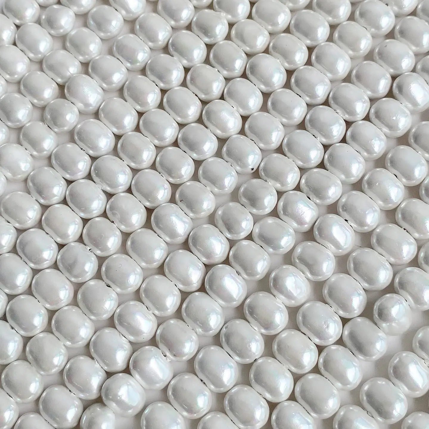Separador Barril/Pepa Lisa Blanca • Perla Shell • 7x9 mm 1