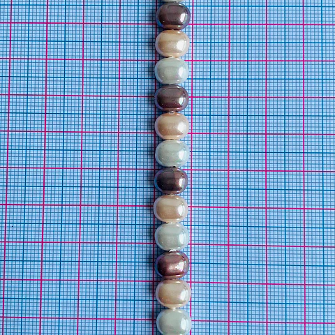 Separador Barril/Pepa Lisa Combinados Cafés • Perla Shell • 7x9 mm
