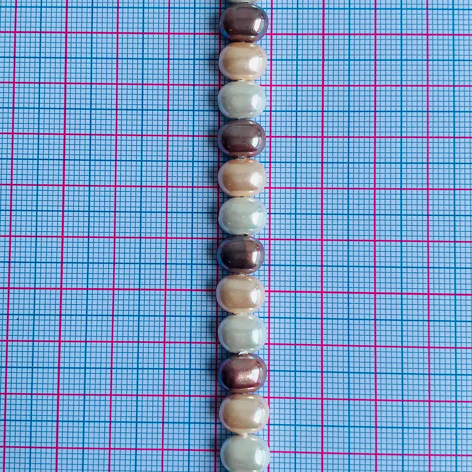 Separador Barril/Pepa Lisa Combinados Cafés • Perla Shell • 7x9 mm 2