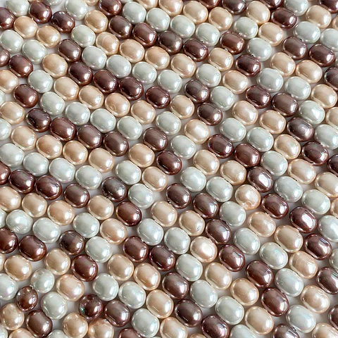 Separador Barril/Pepa Lisa Combinados Cafés • Perla Shell • 7x9 mm