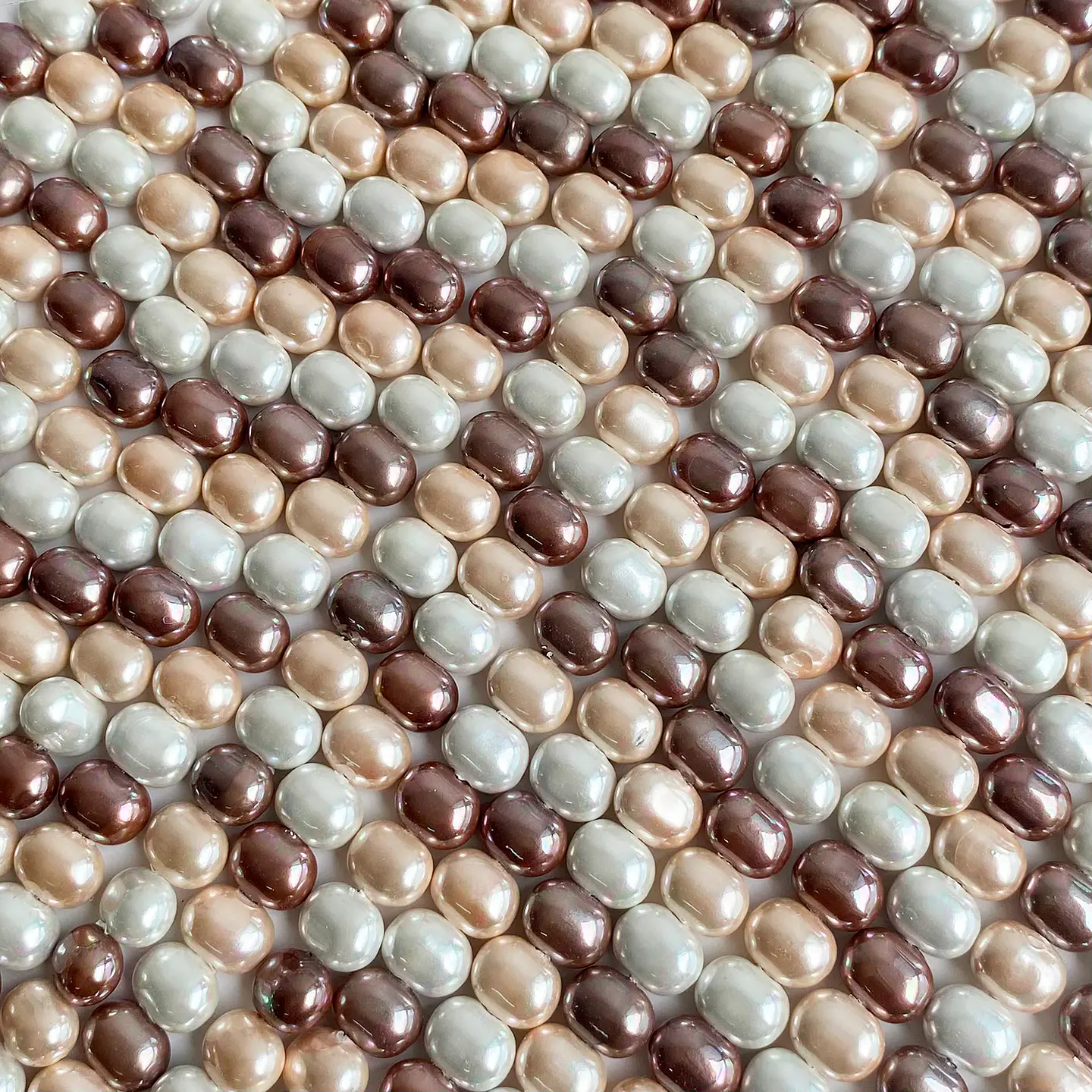 Separador Barril/Pepa Lisa Combinados Cafés • Perla Shell • 7x9 mm 1