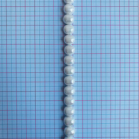 Separador Barril/Pepa Lisa Blanca • Perla Shell • 9x11 mm